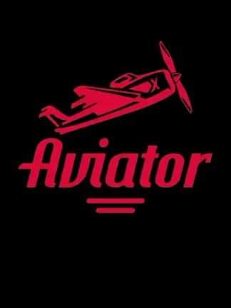 Aviator oyununun kapak görseli, siyah zeminde kırmızı uçak