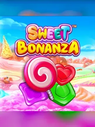 Sweet Bonanza slotunun kapak görseli, meyve ve şeker sembolleri