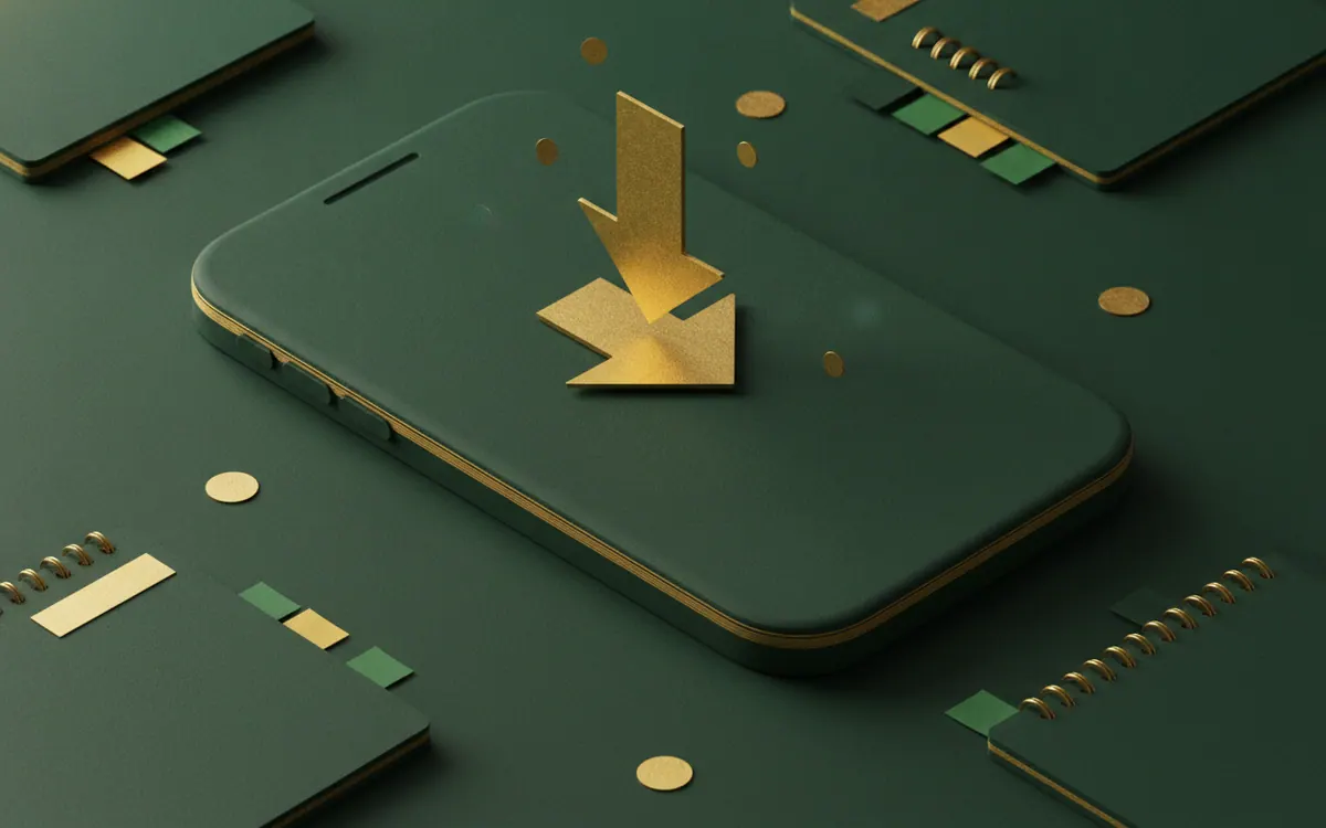İçine altın indirme oku düşen telefon: iPhone için kurulum